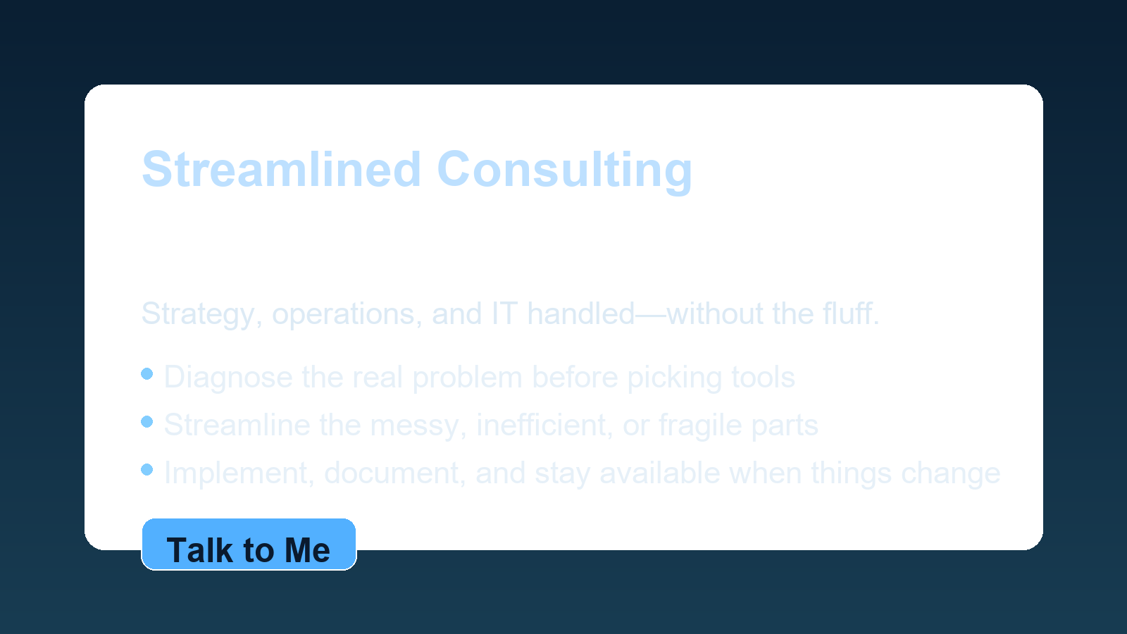 Preview of the Streamlined Consulting brochure